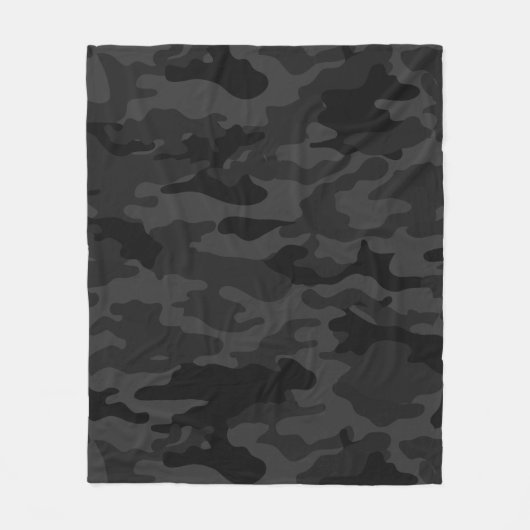 Zwarte Camouflage Fleece Deken (Voorkant)