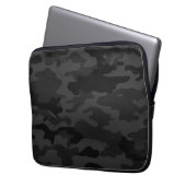 Zwarte Camouflage Laptop Sleeve (Voorkant Links)