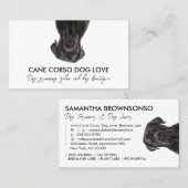 Zwarte Cane Corso Hond Visitekaartje (Voorkant / Achterkant)
