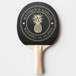 Zwarte Canvas Ananas Trouw Namen Tafeltennisbatje