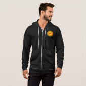 Zwarte Canvas jas met capuchon SOLEIL NOEL Hoodie (Voorkant volledig)