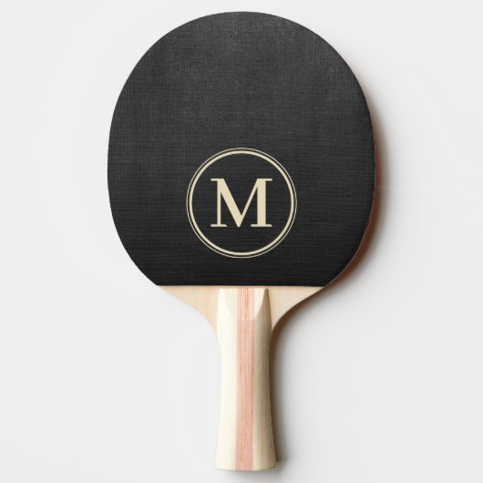 Zwarte Canvas Monogram Tafeltennisbatje (Achterkant)