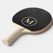 Zwarte Canvas Monogram Tafeltennisbatje (Voorkant Gekanteld)