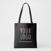 Zwarte Canvas tas Dubbelzijdige Logo All-Over-Prin (Voorkant)