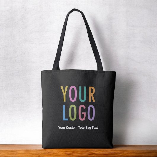 Zwarte Canvas tas Dubbelzijdige Logo All-Over-Prin