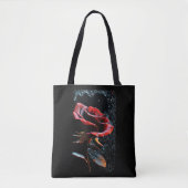 "Zwarte Canvas tas met Red Rose Design" (Voorkant)