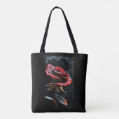 "Zwarte Canvas tas met Red Rose Design" (Achterkant)