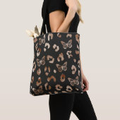 Zwarte Canvas tas van Butterfly Leopard (Dichtbij)