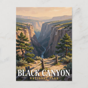 Zwarte Canyon National Park Kloof Uitzicht Kunst Briefkaart