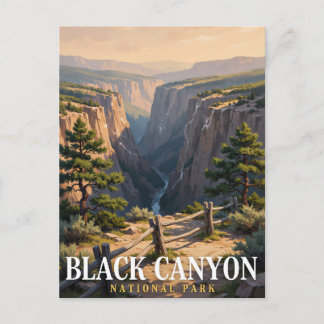 Zwarte Canyon National Park Kloof Uitzicht Kunst Briefkaart