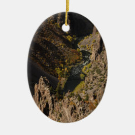 Zwarte Canyon van de Gunnison Keramisch Ornament