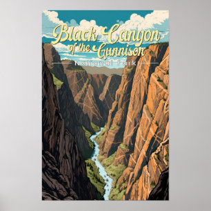 Zwarte Canyon van de Gunnison National Park Kunst Poster