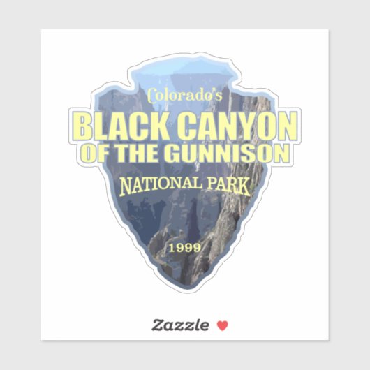 Zwarte Canyon van de Gunnison (pijlpunt) Sticker (Vel)