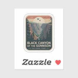 Zwarte Canyon van de Gunnison Retro Badge Sticker