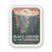 Zwarte Canyon van de Gunnison Retro Badge Sticker (Voorkant)