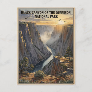 Zwarte Canyon van de Gunnison Vintage Reis Briefkaart