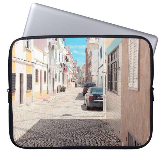 ZWARTE CAR PARKED OUTDEUR LAPTOP SLEEVE (Voorkant)