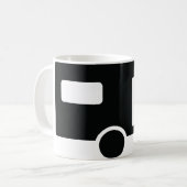 zwarte caravan koffiemok (Voorkant links)