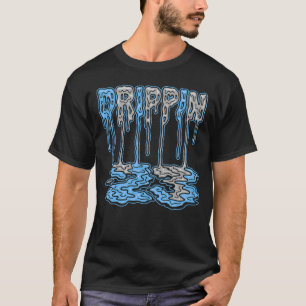 Zwarte Carolina 5 AJ5 Drippin Typografie Grafisch T-shirt