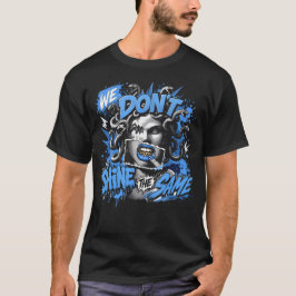 Zwarte Carolina 5 AJ5 We Don't Shine Same T-shirt