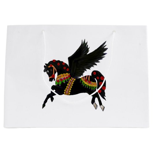 Zwarte Carrousel Pegasus Cadeautas (Voorkant)