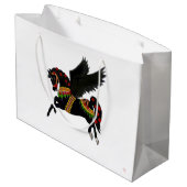Zwarte Carrousel Pegasus Cadeautas (Achterkant Gekanteld)