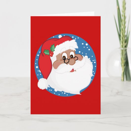 Zwarte Cartoon (blauw) Feestdagen Kaart (Voorkant)