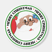 Zwarte Cartoon (blauw) Magneet (Voorkant)