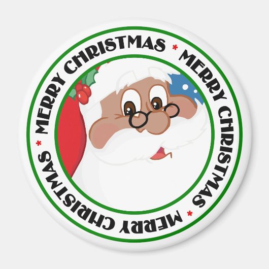 Zwarte Cartoon (blauw) Magneet (Voorkant)