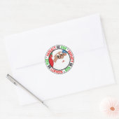 Zwarte Cartoon (blauw) Ronde Sticker (Envelop)