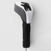 zwarte cartoon golfheadcover (Schuin)