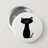 Zwarte Cartoon Kat Ronde Button 7,6 Cm (Voorkant /achterkant)