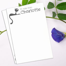 Zwarte cartoon kattennaam die leuk is post-it® notes