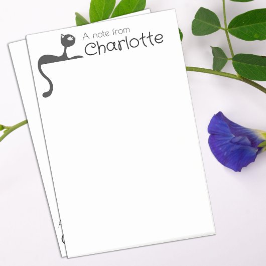 Zwarte cartoon kattennaam die leuk is post-it® notes