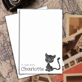 Zwarte cartoon kattennaam die leuk is post-it® notes