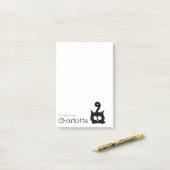 Zwarte cartoon kattennaam met een schattig uiterli post-it® notes (Op bureau)