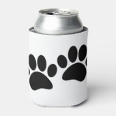 Zwarte Cartoon-puppierprinters Blikjeskoeler (Blikje Voorkant)