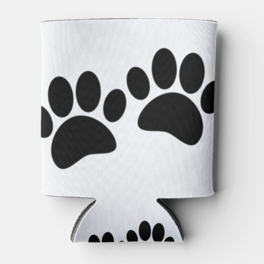 Zwarte Cartoon-puppierprinters Blikjeskoeler (Voorkant)