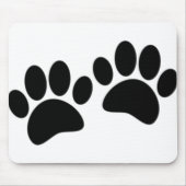 Zwarte Cartoon-puppierprinters Muismat (Voorkant)
