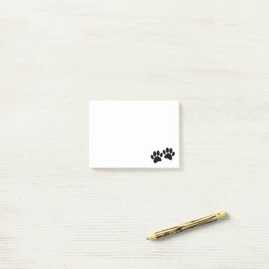 Zwarte Cartoon-puppierprinters Post-it® Notes (Op bureau)