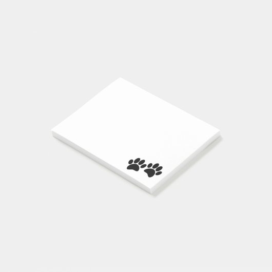 Zwarte Cartoon-puppierprinters Post-it® Notes (Schuin)