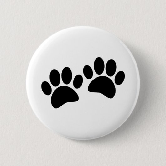 Zwarte Cartoon-puppierprinters Ronde Button 5,7 Cm (Voorkant)