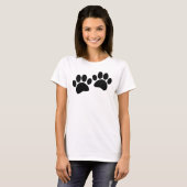 Zwarte Cartoon-puppierprinters T-shirt (Voorkant volledig)
