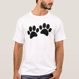 Zwarte Cartoon-puppierprinters T-shirt