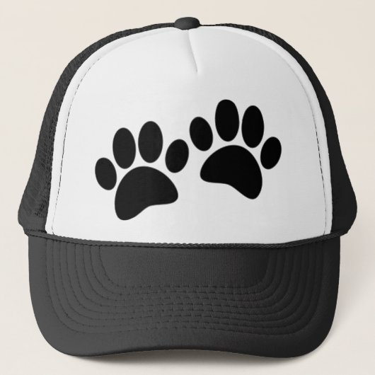 Zwarte Cartoon-puppierprinters Trucker Pet (Voorkant)