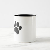 Zwarte Cartoon-puppierprinters Tweekleurige Koffiemok (Center)