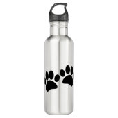 Zwarte Cartoon-puppierprinters Waterfles (Voorkant)