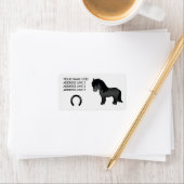Zwarte Cartoon Shetlandpony Etiket (Insitu)