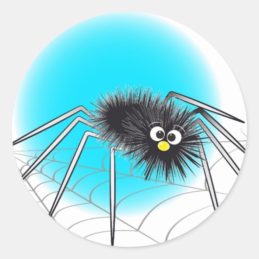 Zwarte Cartoon Spider Sticker (Voorkant)