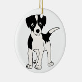 zwarte cartoon van de boutschildpad keramisch ornament (Rechts)